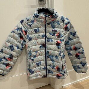 Patagonia Down Sweater Puffer Jacket Painterly Pattern Kids Large 12